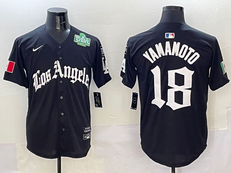 Men Los Angeles Dodgers #18 Yamamoto Black 5th Jointly Name 2026 Nike MLB Jersey style 011->los angeles dodgers->MLB Jersey